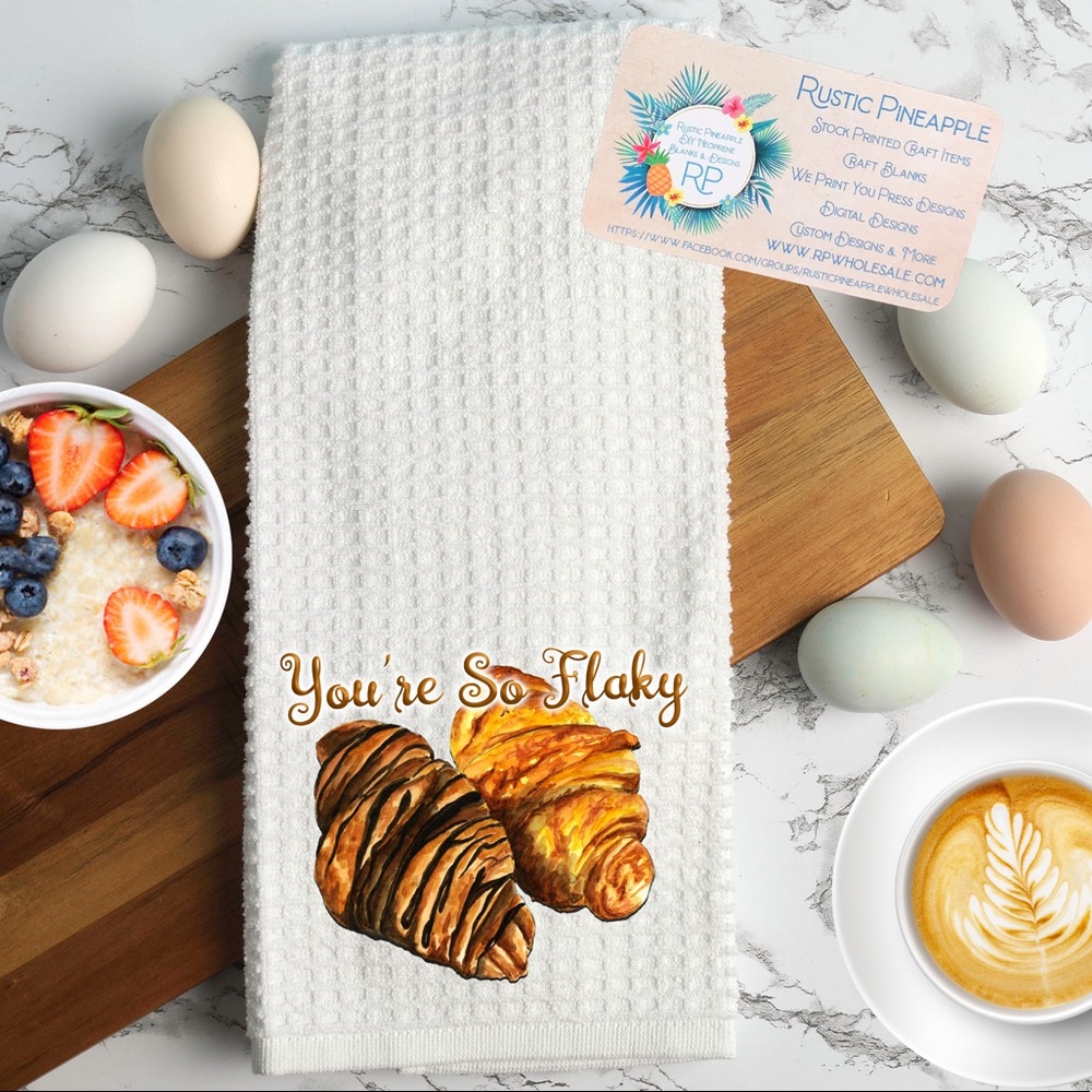 You’re So Flakey Croissant Waffle Weave Towel
